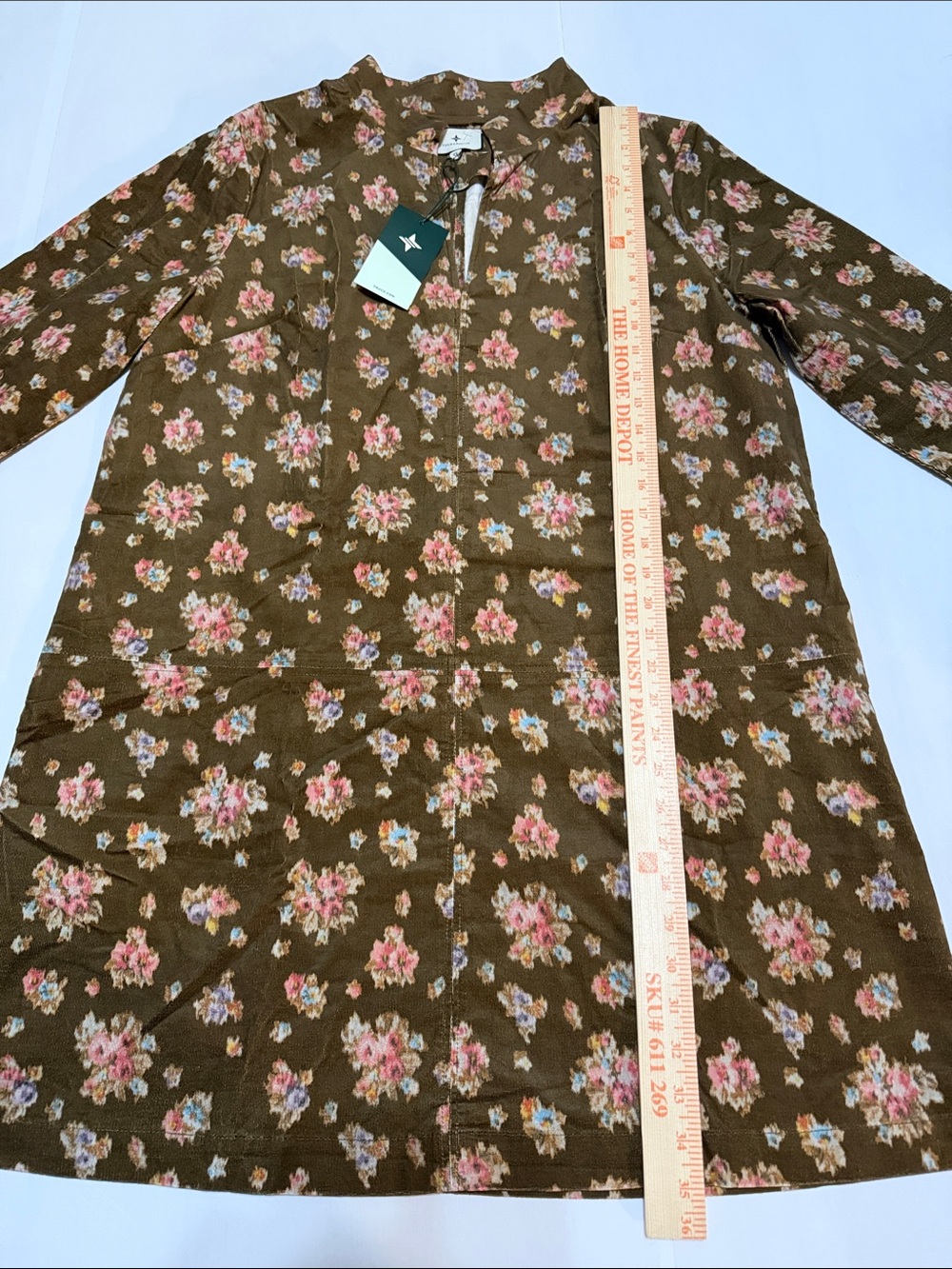 Tuckernuck Floral Brown Corduroy Clifton Dress XL NWT - Picture 3 of 8